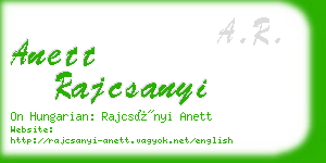 anett rajcsanyi business card